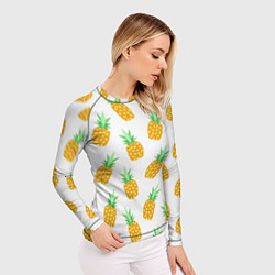 Рашгард женский Поле ананасов, цвет: 3D-принт — фото 2