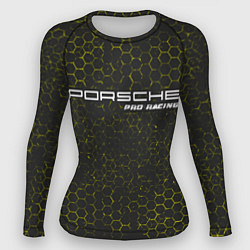 Рашгард женский PORSCHE Pro Racing Соты, цвет: 3D-принт