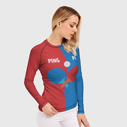 Рашгард женский PING PONG теннис, цвет: 3D-принт — фото 2