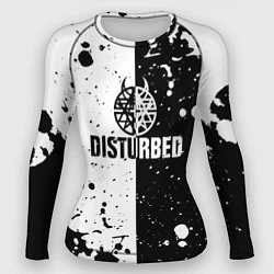Рашгард женский Disturbed черное белое, цвет: 3D-принт