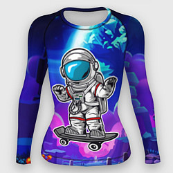 Рашгард женский Космонавт - скейтер, цвет: 3D-принт