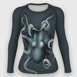 Рашгард женский Серый осьминог, цвет: 3D-принт