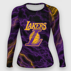 Рашгард женский Лейкерс Lakers яркие молнии, цвет: 3D-принт