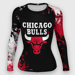 Рашгард женский Чикаго Буллз Chicago Bulls Огонь, цвет: 3D-принт