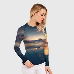 Рашгард женский Горы озеро, цвет: 3D-принт — фото 2