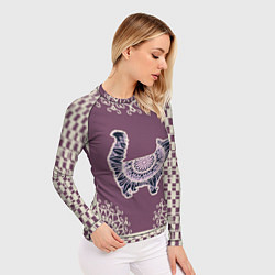 Рашгард женский КРУЖЕВНАЯ 3D МАНДАЛА С КОТОМ, цвет: 3D-принт — фото 2