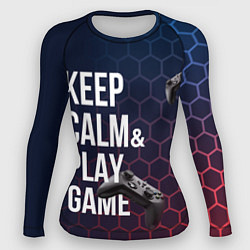 Женский рашгард KEEP CALM& PLAY GAME PATTERN HEXAGONAL