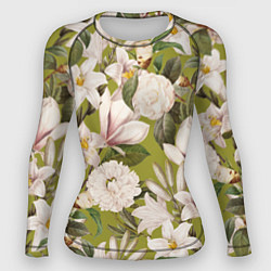 Рашгард женский Цветы Лилии и Астры, цвет: 3D-принт