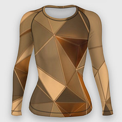 Рашгард женский Золотые 3D треугольники, цвет: 3D-принт