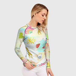 Рашгард женский Красочные животные, цвет: 3D-принт — фото 2