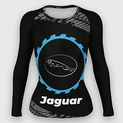 Рашгард женский Jaguar в стиле Top Gear со следами шин на фоне, цвет: 3D-принт