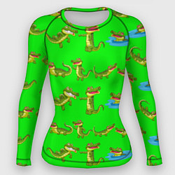 Рашгард женский CHARMING CROCODILES, цвет: 3D-принт