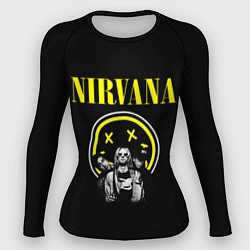 Рашгард женский NIRVANA логотип и исполнители, цвет: 3D-принт