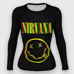 Рашгард женский Nirvana глитч, цвет: 3D-принт