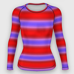 Рашгард женский Striped pattern мягкие размытые полосы красные фио, цвет: 3D-принт