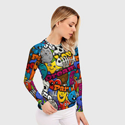 Рашгард женский Красочный паттерн из мультяшных героев, цвет: 3D-принт — фото 2