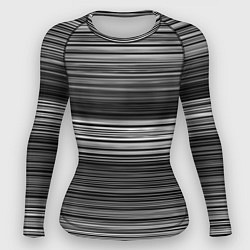 Рашгард женский Black and white thin stripes Тонкие полосы, цвет: 3D-принт