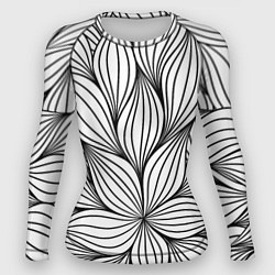 Рашгард женский Бесконечные Белые Листья, цвет: 3D-принт