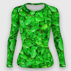 Рашгард женский Зелёные листья - текстура, цвет: 3D-принт