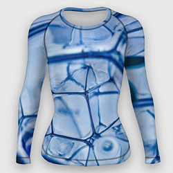 Рашгард женский Абстрактная синяя ледяная броня, цвет: 3D-принт