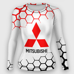 Рашгард женский Mitsubishi - логотип, цвет: 3D-принт