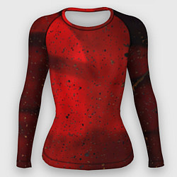 Рашгард женский Абстрактный красный дым и брызги тёмной краски, цвет: 3D-принт