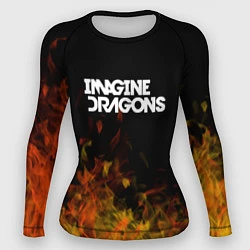 Рашгард женский Imagine Dragons - пламя, цвет: 3D-принт