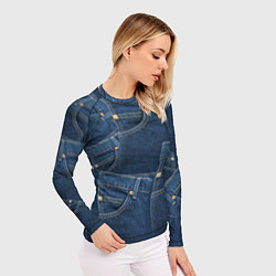 Рашгард женский Джинсовка jeans, цвет: 3D-принт — фото 2