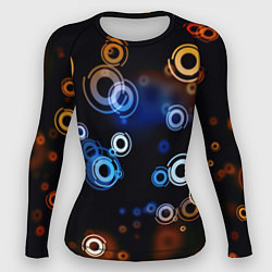 Рашгард женский Круги на черном фоне, цвет: 3D-принт