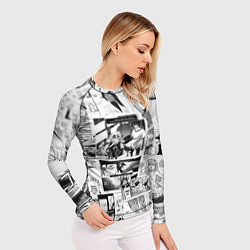 Рашгард женский Manga style - страницы, цвет: 3D-принт — фото 2