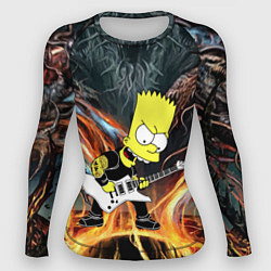 Рашгард женский Барт Симпсон - соло на гитаре, цвет: 3D-принт