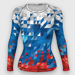 Женский рашгард Полигональный флаг России!