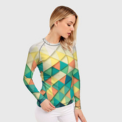 Рашгард женский Мозаичный градиент, цвет: 3D-принт — фото 2