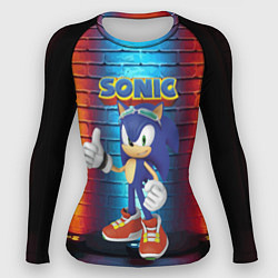 Рашгард женский Sonic - Hedgehog - Video game - жест, цвет: 3D-принт