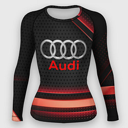 Рашгард женский Audi абстракция карбон, цвет: 3D-принт