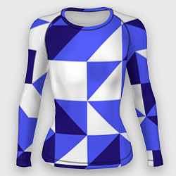 Рашгард женский Абстрактный сине-белый паттерн, цвет: 3D-принт
