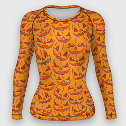 Рашгард женский Halloween Pumpkin Pattern, цвет: 3D-принт