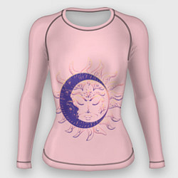 Рашгард женский Спящие солнце и месяц в стиле модерн, цвет: 3D-принт