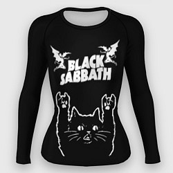 Женский рашгард Black Sabbath рок кот