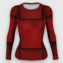 Рашгард женский Абстрактная красные кубики-стена, цвет: 3D-принт