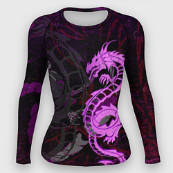 Рашгард женский Неоновый дракон purple dragon, цвет: 3D-принт