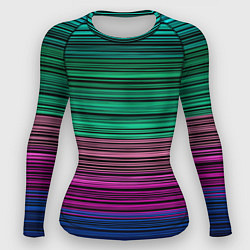 Рашгард женский Разноцветные неоновые шелковые нити, цвет: 3D-принт