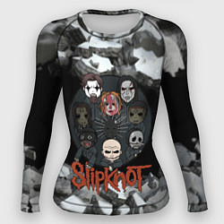 Рашгард женский Slipknot объемные плиты black, цвет: 3D-принт
