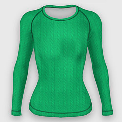 Рашгард женский Зеленый вязаный свитер, цвет: 3D-принт