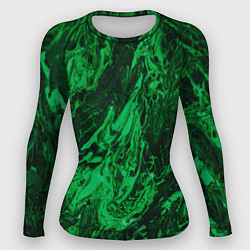 Рашгард женский Зелёные краски во тьме, цвет: 3D-принт
