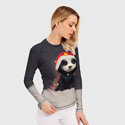 Рашгард женский Пёсель - панда в колпаке, цвет: 3D-принт — фото 2