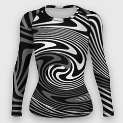 Рашгард женский Black and white abstract pattern, цвет: 3D-принт