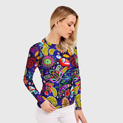Рашгард женский Multicolored floral patterns, цвет: 3D-принт — фото 2