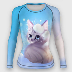 Рашгард женский Заснеженный котик, цвет: 3D-принт