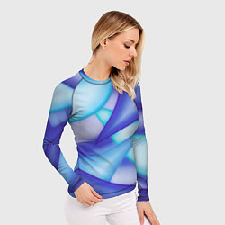 Рашгард женский Синие разводы, цвет: 3D-принт — фото 2